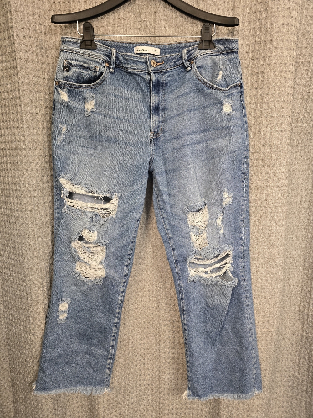 KanCan Light Blue Ripped Ankle Crop Jeans